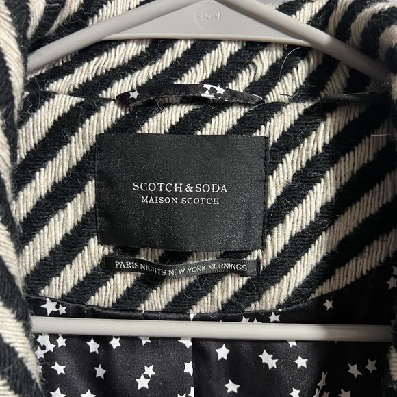 Scotch & Soda Women Stripe Wool Blend Peacoat 1 (Large) - Picture 7 of 9